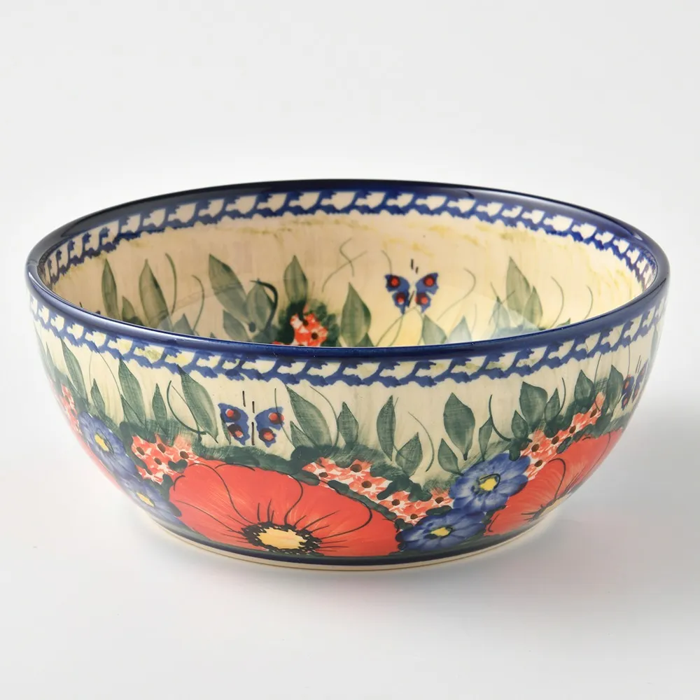 波蘭陶 奼紫嫣紅系列 沙拉碗 18cm 波蘭手工製 歷史價格詳細信息