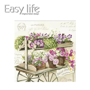 義大利原裝進口 EASY LIFE 餐巾紙- 英格蘭老式玫瑰 哪裡買蝶古巴特紙巾摺法只寸英文印刷手工藝 歷史價格詳細信息