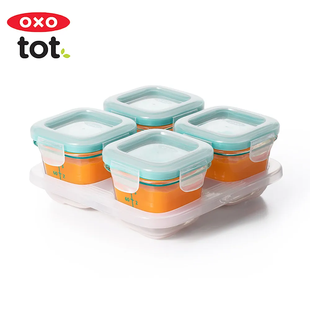 OXO tot 好滋味玻璃儲存盒-靚藍綠 (4oz-120mlx4)｜蝦幣10倍送【甜蜜家族】 歷史價格詳細信息