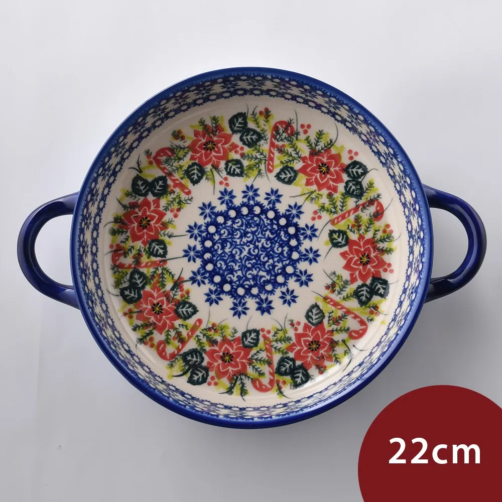 波蘭陶 耶誕雪花系列 圓形深餐盤 22cm 波蘭手工製 歷史價格詳細信息