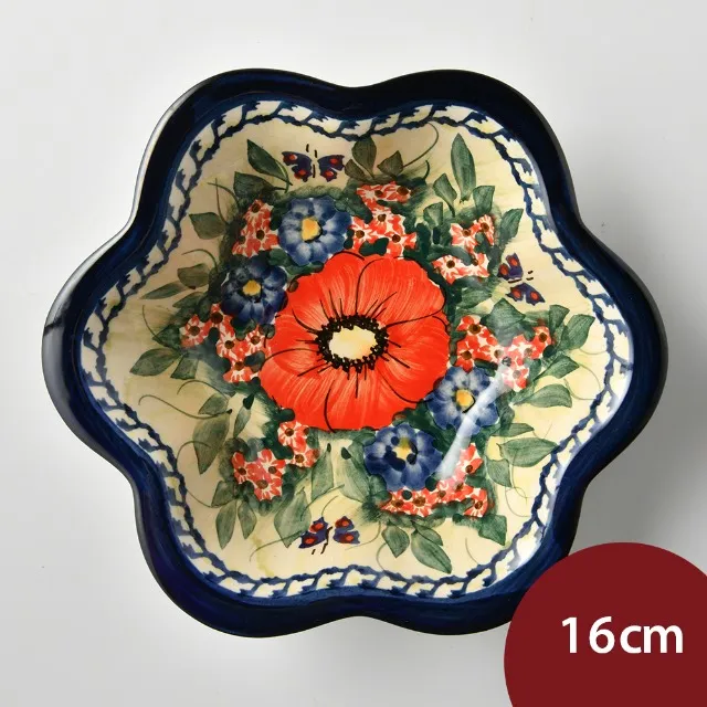 波蘭陶 奼紫嫣紅系列 圓形深餐盤 23cm 波蘭手工製 歷史價格詳細信息
