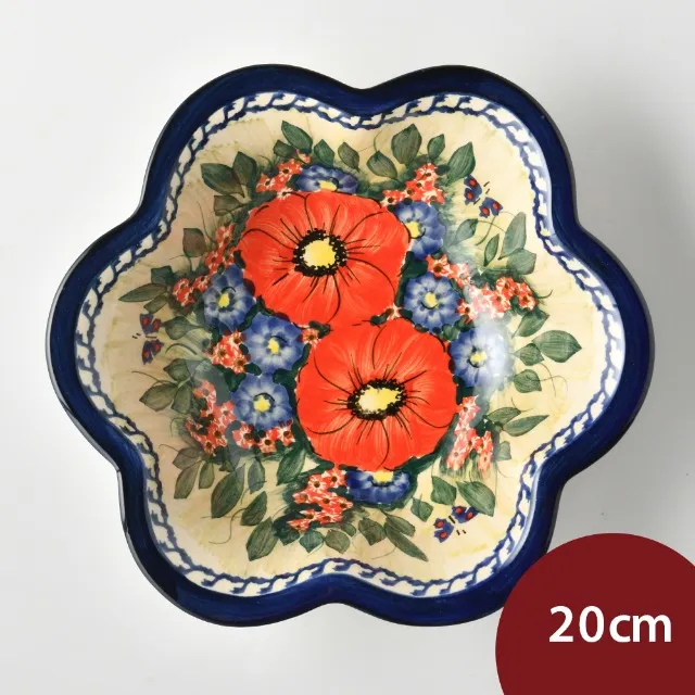 波蘭陶 奼紫嫣紅系列 圓形深餐盤 23cm 波蘭手工製 歷史價格詳細信息