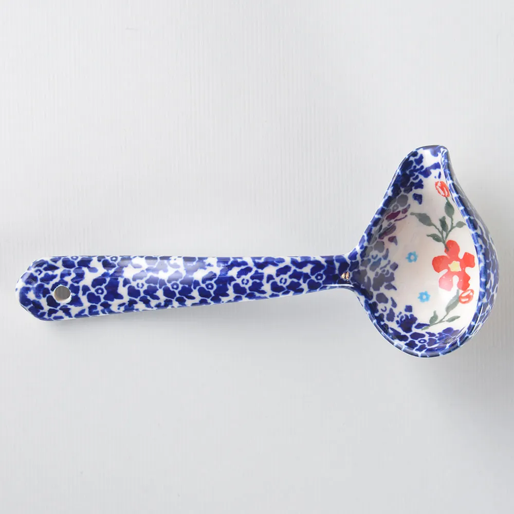 波蘭陶 藍印紅花系列 雙耳圓形深餐盤 22cm 波蘭手工製 歷史價格詳細信息