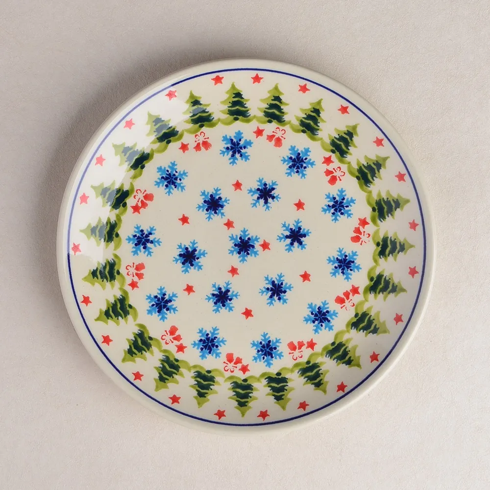 波蘭陶 耶誕雪花系列 圓形深餐盤 22cm 波蘭手工製 歷史價格詳細信息