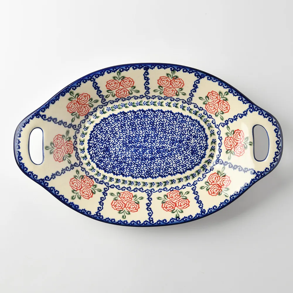 波蘭陶 漫野薔薇系列 蘋果造型烤盤 波蘭手工製 歷史價格詳細信息