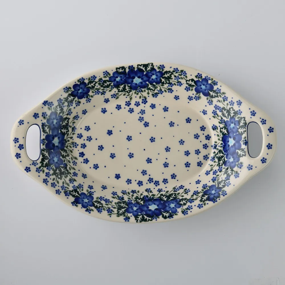 波蘭陶 青花涼夏系列 分隔盤 28x19cm 波蘭手工製 歷史價格詳細信息
