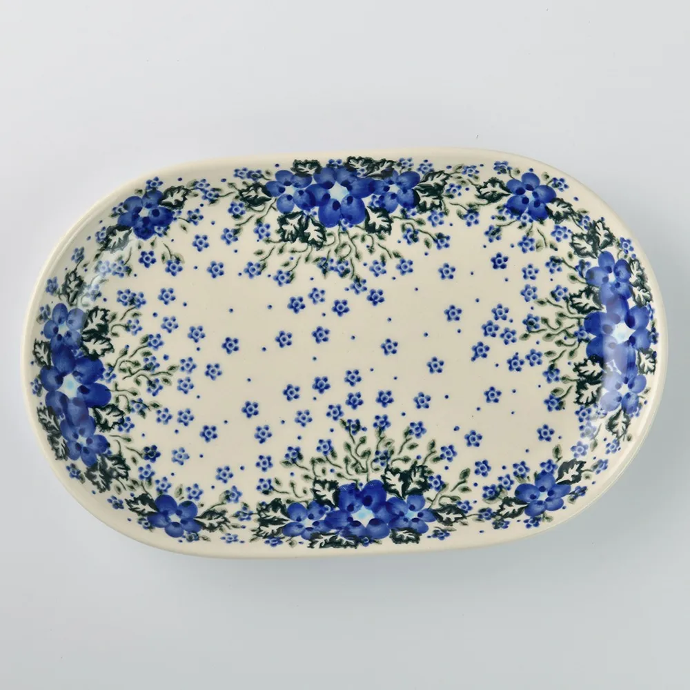 波蘭陶 青花涼夏系列 分隔盤 28x19cm 波蘭手工製 歷史價格詳細信息