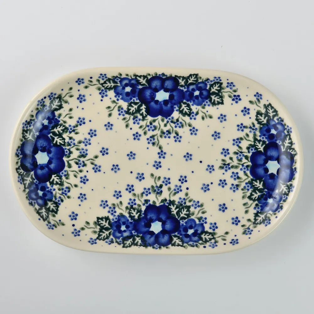 波蘭陶 青花涼夏系列 分隔盤 28x19cm 波蘭手工製 歷史價格詳細信息