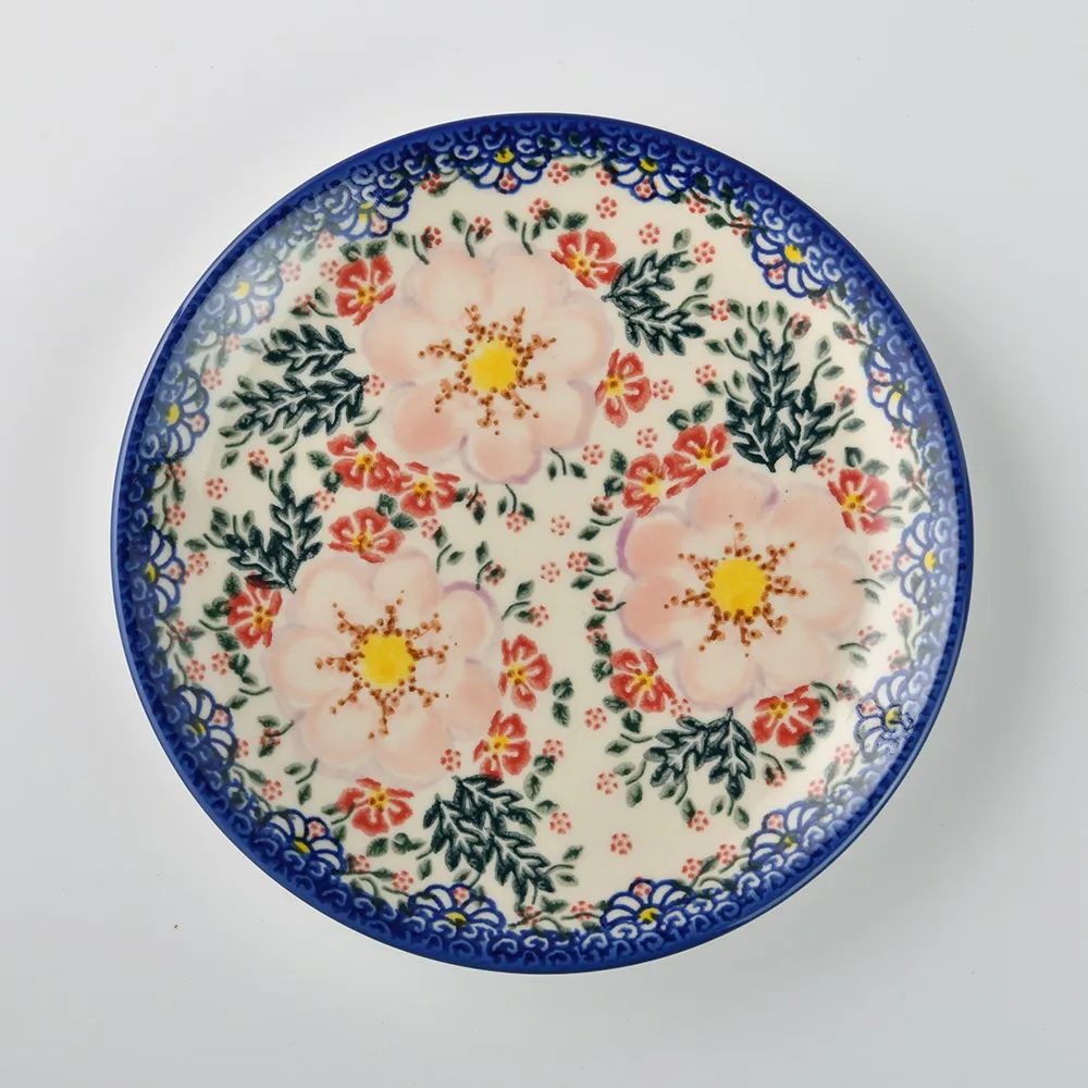 波蘭陶 映雪紅梅系列 雙耳深盤 22cm 波蘭手工製 歷史價格詳細信息