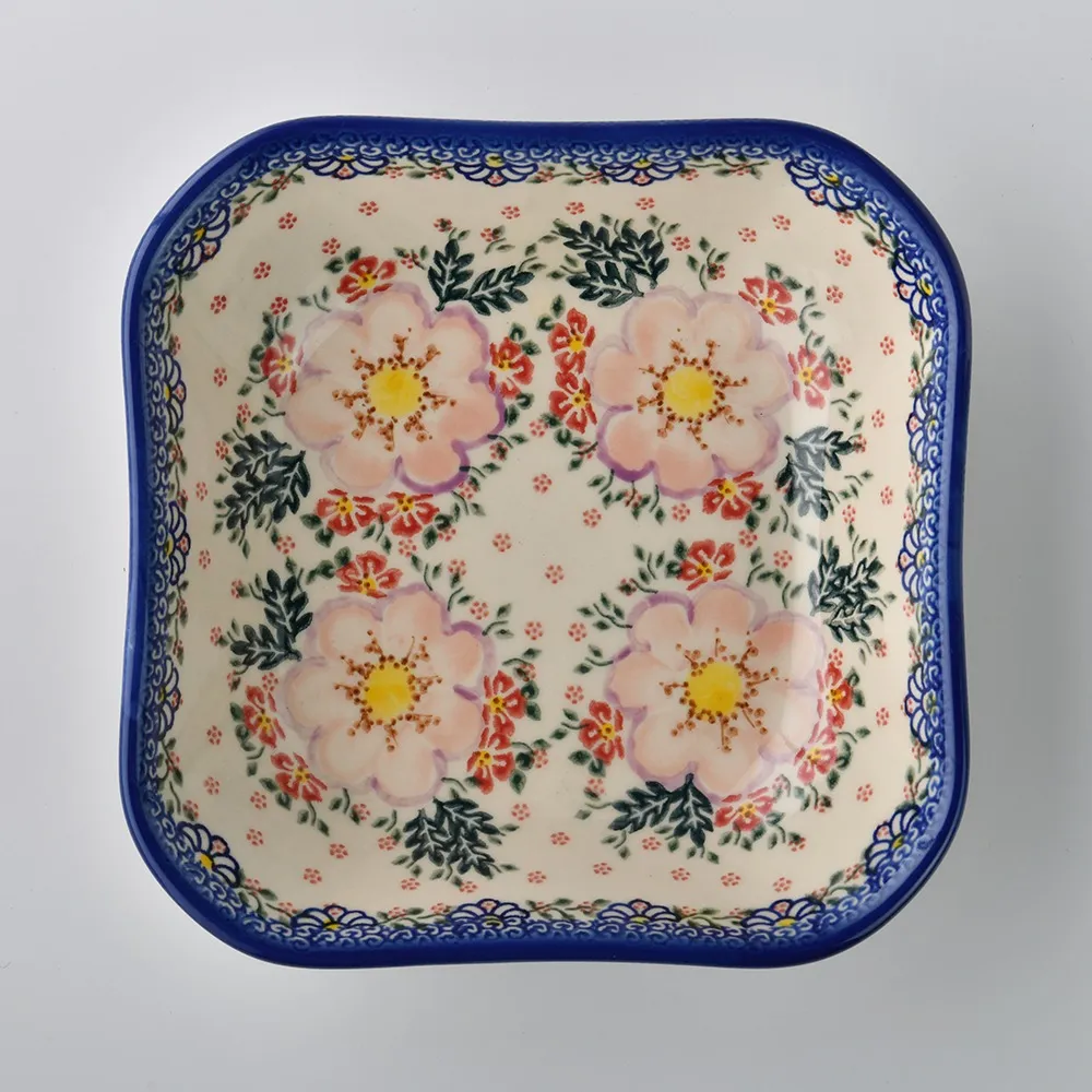 波蘭陶 映雪紅梅系列 雙耳深盤 22cm 波蘭手工製 歷史價格詳細信息