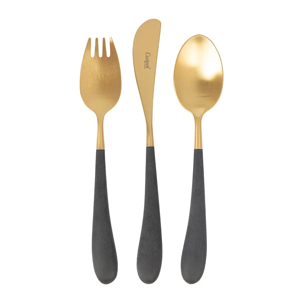 葡萄牙Cutipol-獨家ALICE系列-青玉金霧面不銹鋼-16cm刀叉匙-3件組-有原廠盒裝 歷史價格詳細信息