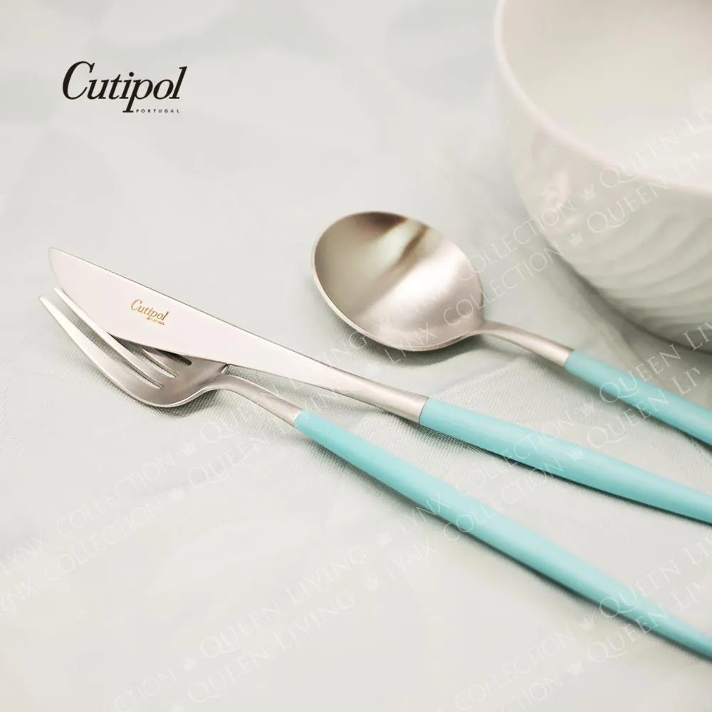 葡萄牙Cutipol GOA系列-蒂芬妮藍柄新三件餐具組-叉匙筷 歷史價格詳細信息