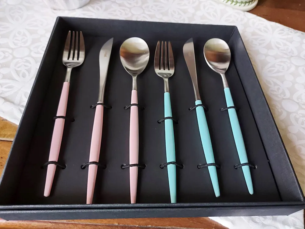 葡萄牙Cutipol MIO系列-白柄霧面不銹鋼-21.5cm主餐刀叉匙12cm咖啡匙-4件組 歷史價格詳細信息