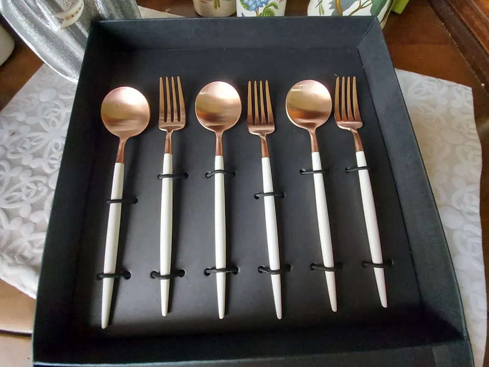 葡萄牙Cutipol GOA ROSE系列-白玫瑰金霧面不銹鋼-18.5cm點心叉 歷史價格詳細信息