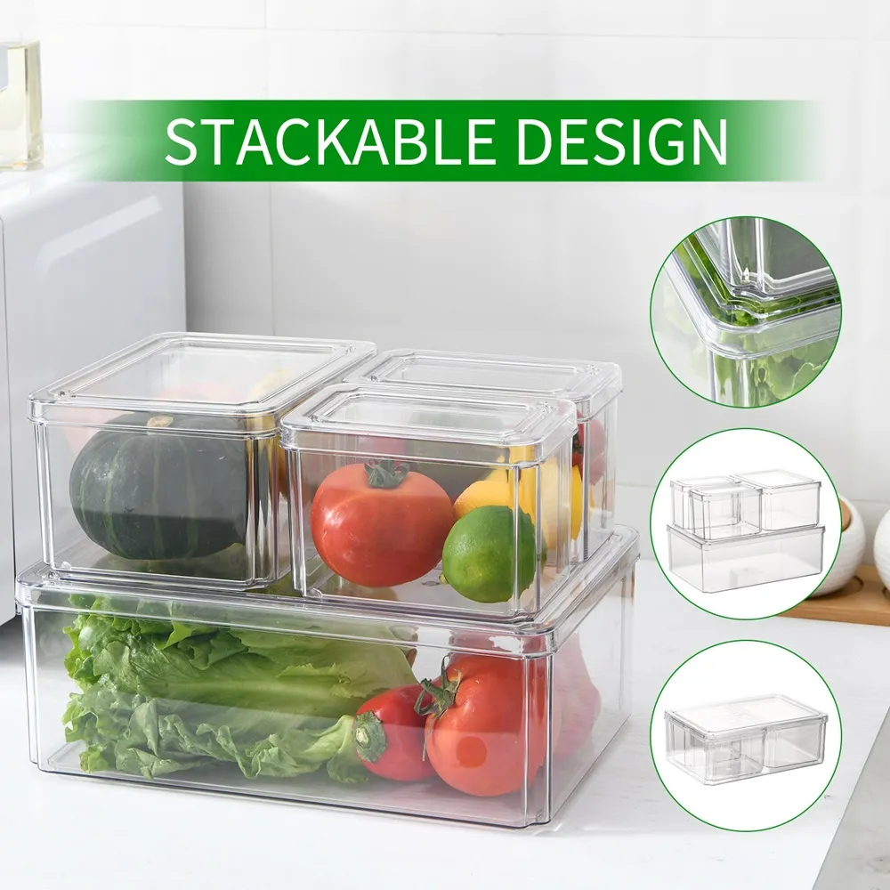 鮮立康 食品級升級後加厚冰箱收納保鮮盒食材收納盒1組五入 歷史價格詳細信息