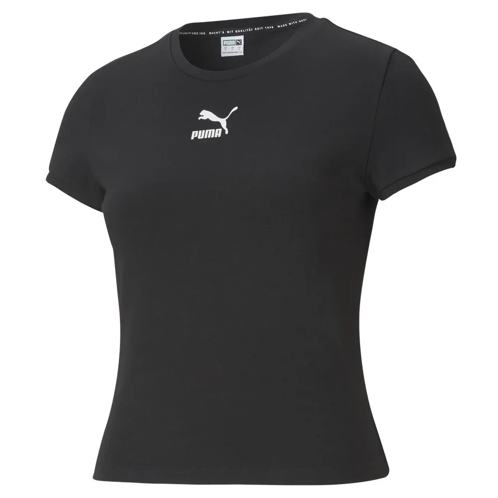 【PUMA】流行系列Classics貼身短袖T恤 女 短袖上衣 黃色-59957738 歷史價格詳細信息