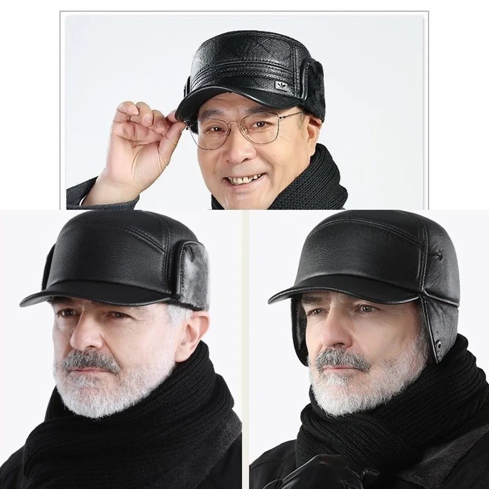 帽子 帽子士冬季保暖護耳帽加絨加厚鴨舌帽毛呢平頂帽戶外中老年棉帽 歷史價格詳細信息