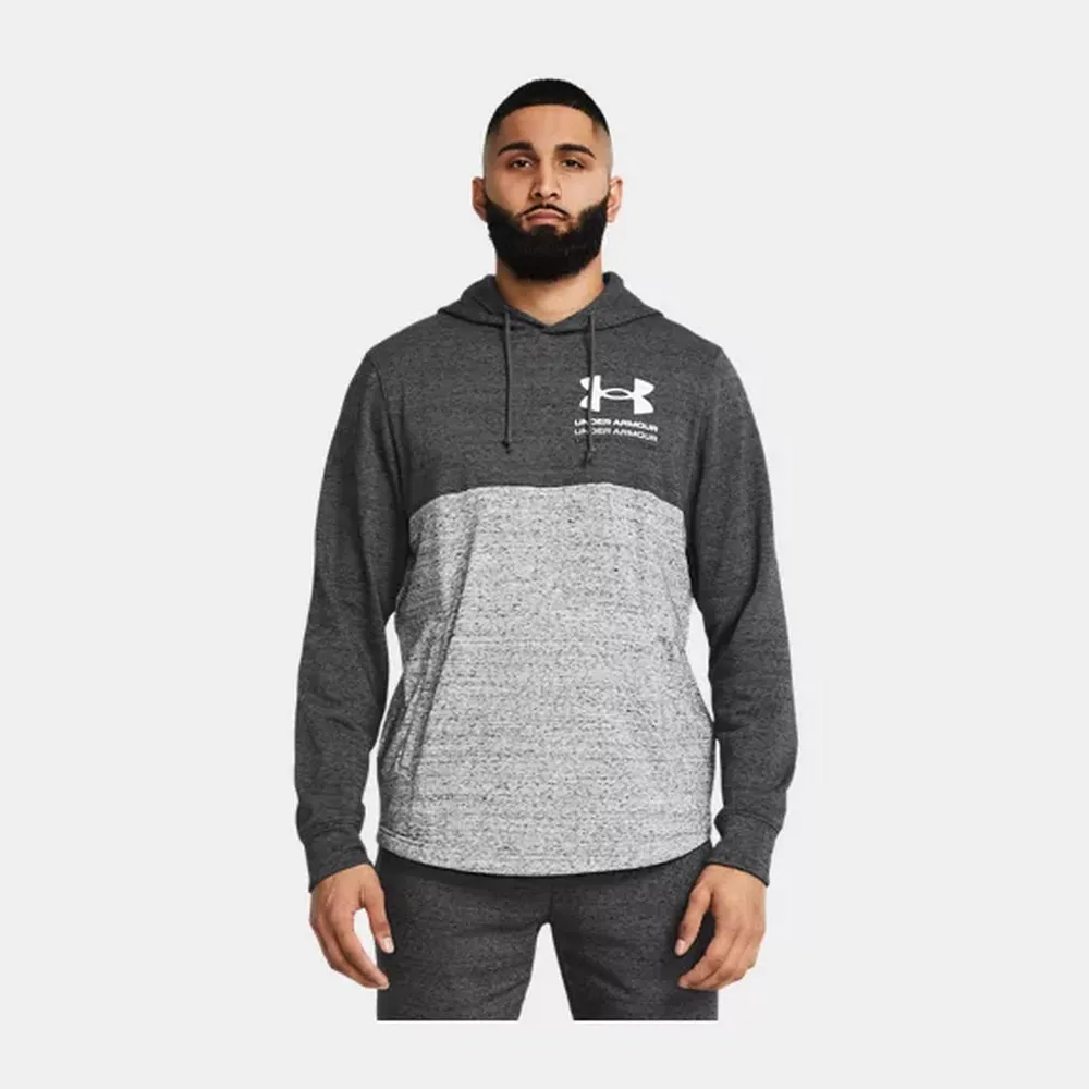 【UNDER ARMOUR】Rival Terry 撞色連帽長袖套頭衫 男 帽T 灰色-1383103-025 價格比較,價格查詢,歷史價格詳細信息