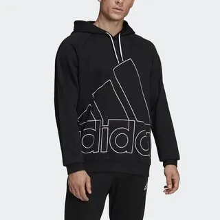 adidas 長袖 Big Logo 女款 黑 連帽 帽T 3D 大LOGO 愛迪達 抽繩 內刷毛【ACS】HB5108 歷史價格詳細信息