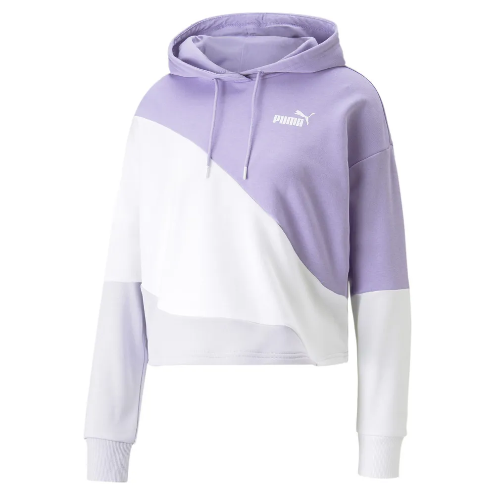 【PUMA】基本系列Puma Power Cat長厚連帽T恤 連帽上衣 女 拼接 紫白-67397725 歷史價格詳細信息