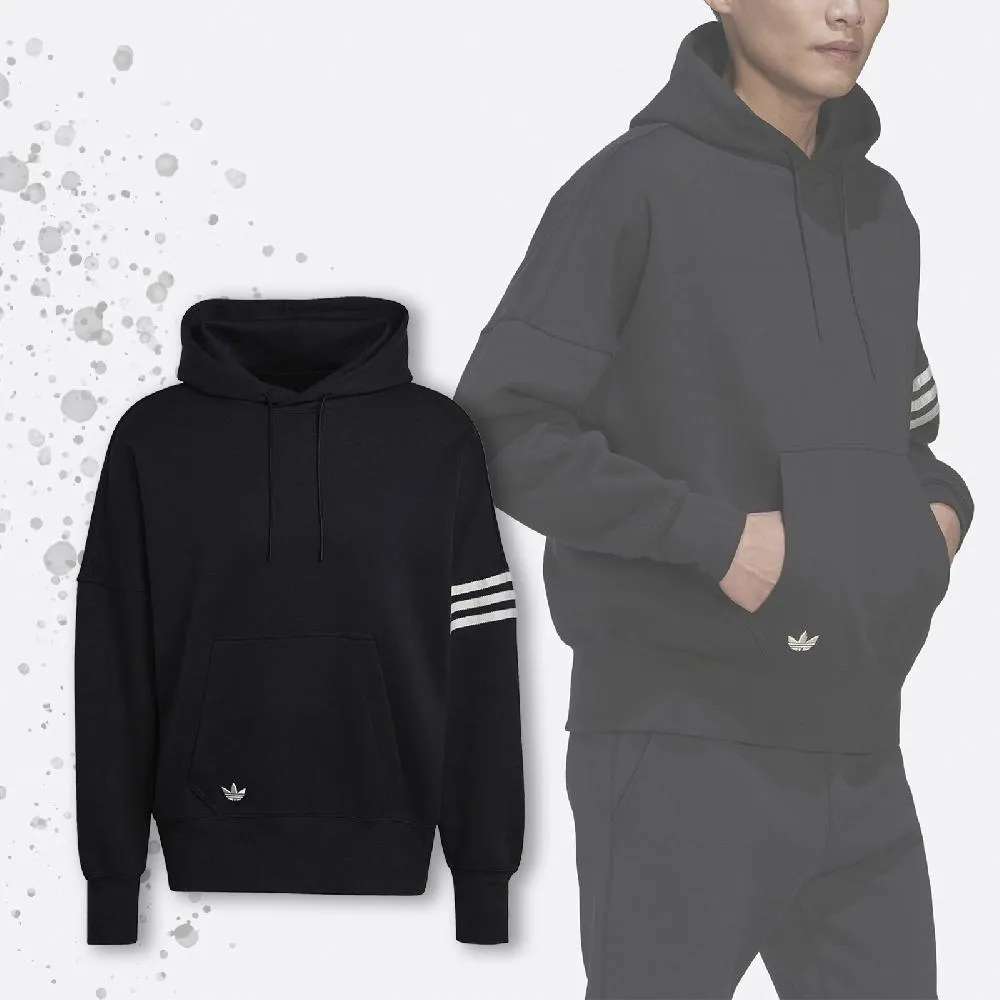 adidas 愛迪達 帽T Adicolor Hoodie 男款 長袖 連帽上衣 黑 白 三線 寬鬆 三葉草  HM1871 價格比較,價格查詢,歷史價格詳細信息