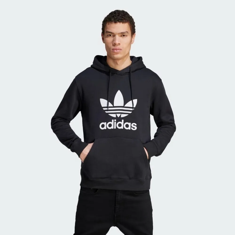 adidas 帽T Trefoil Hoodie 黑 白 三葉草 大Logo 女款 寬鬆版本 【ACS】 CE2408 歷史價格詳細信息