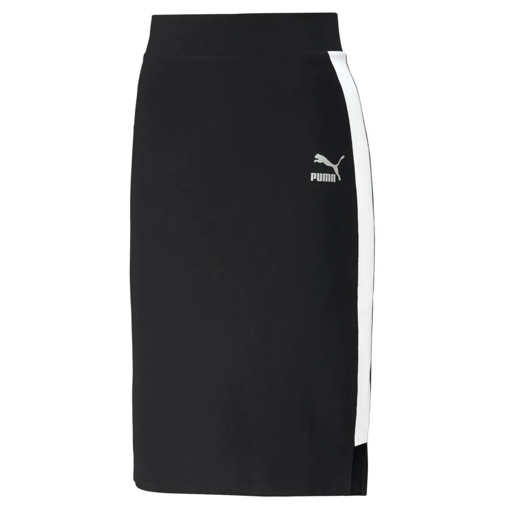 PUMA 流行系列Classics 合身 短版 短袖 T恤 休閒上衣 運動上衣 女 黑色 53715401 歷史價格詳細信息