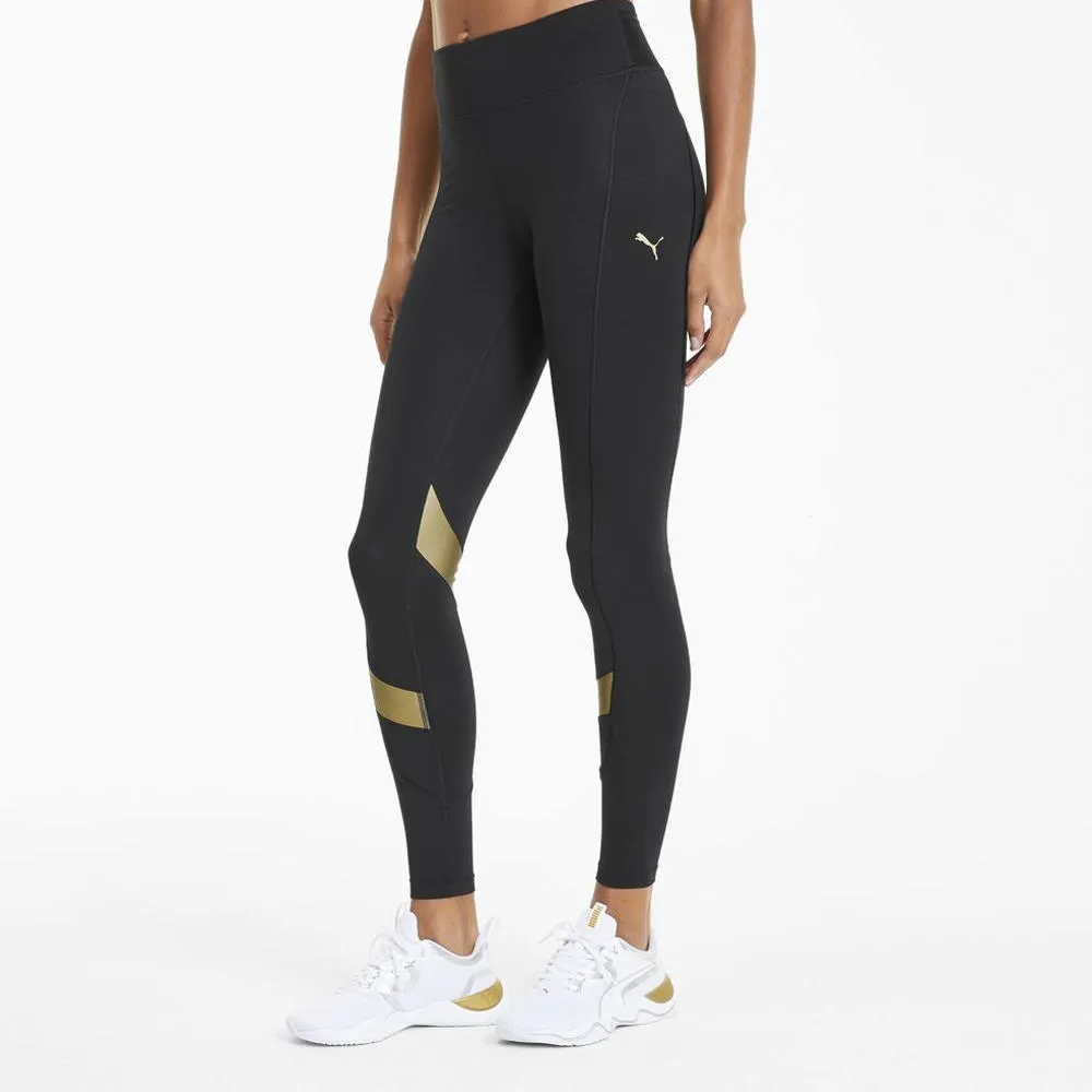 PUMA 訓練系列Metal Splash緊身褲(F) 女緊身長褲 65693501 黑 歐規 歷史價格詳細信息