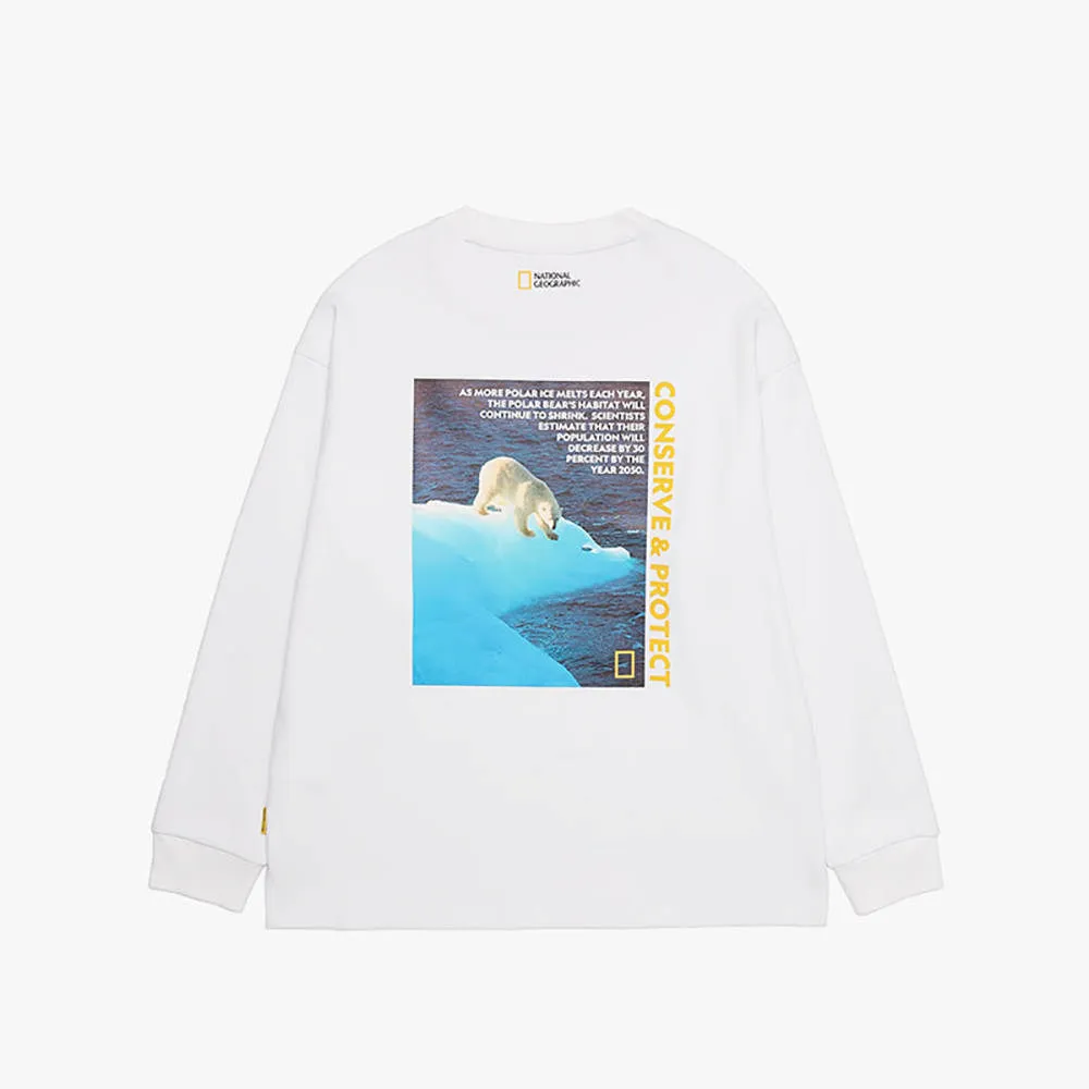 National Geographic 男女 長袖T恤 白 N203UTS230010【GO WILD】 歷史價格詳細信息