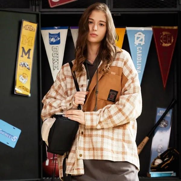 毛呢格子卡其色A字裙包臀裙半身裙女春秋新款高腰中長款包裙 歷史價格詳細信息