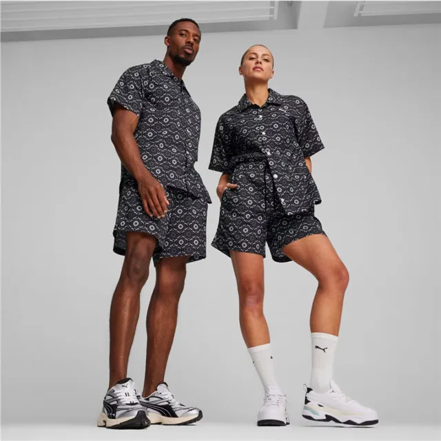 PUMA 短袖 流行系列 黑色 NEW PREP 幾何 復古 短袖 襯衫 中性 62787301 歷史價格詳細信息