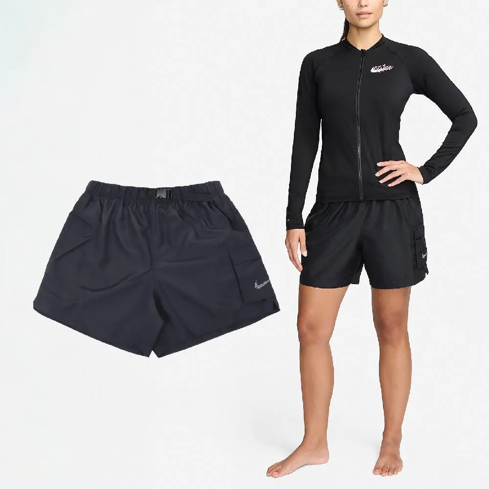 Nike 耐吉 短褲 Swim Sneakers Volley Shorts 男款 黑 白 7吋 速乾 寬鬆 海灘褲 NESSE522-001 歷史價格詳細信息