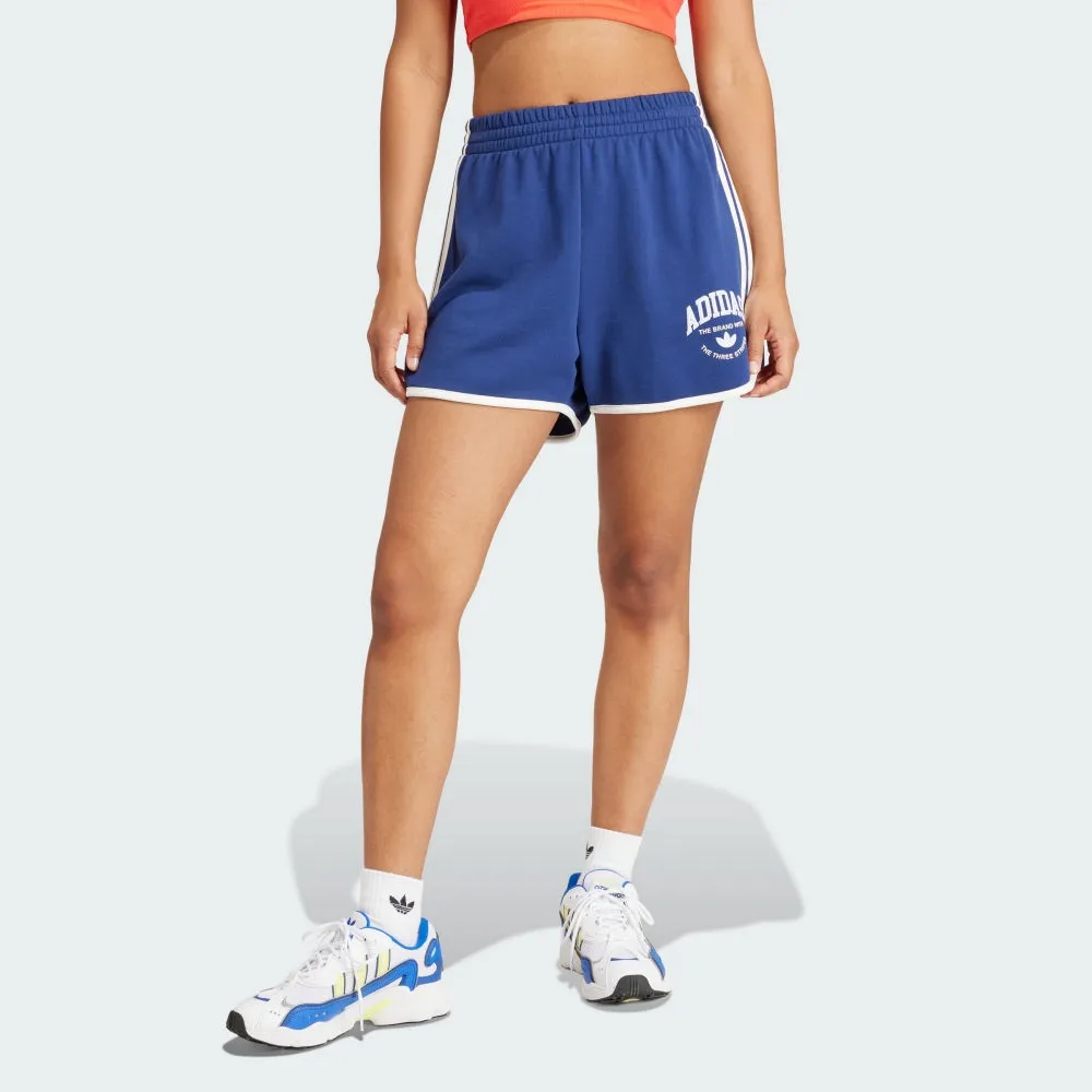 Adidas VRCT Short IT9854 女 短褲 運動 復古 休閒 三葉草 毛圈布 舒適 日常 居家 藍白 歷史價格詳細信息