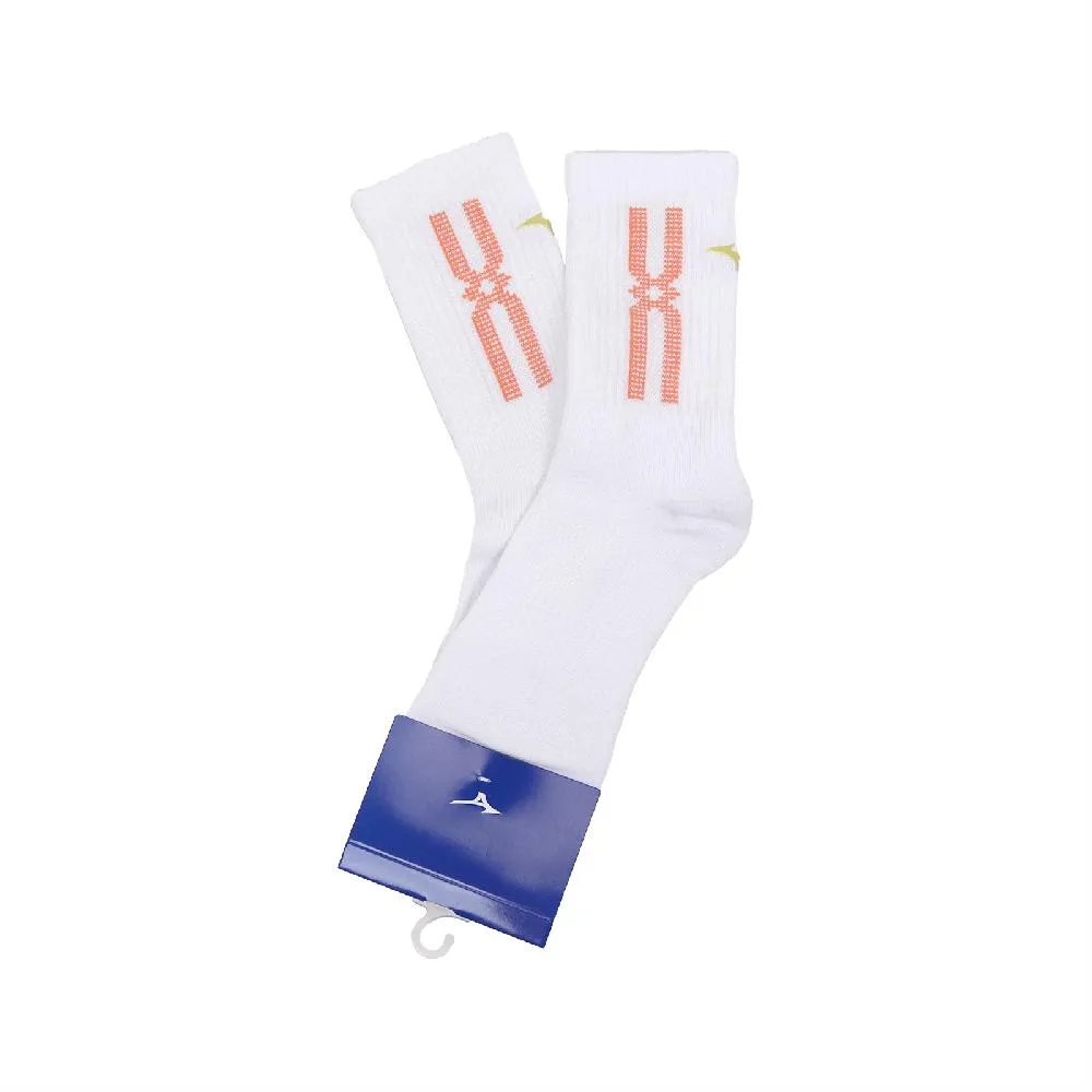 Mizuno 美津濃 襪子 Crew Socks 男款 白 黃 高筒 運動襪 長襪 包覆 單雙入 32TXA608-19 歷史價格詳細信息