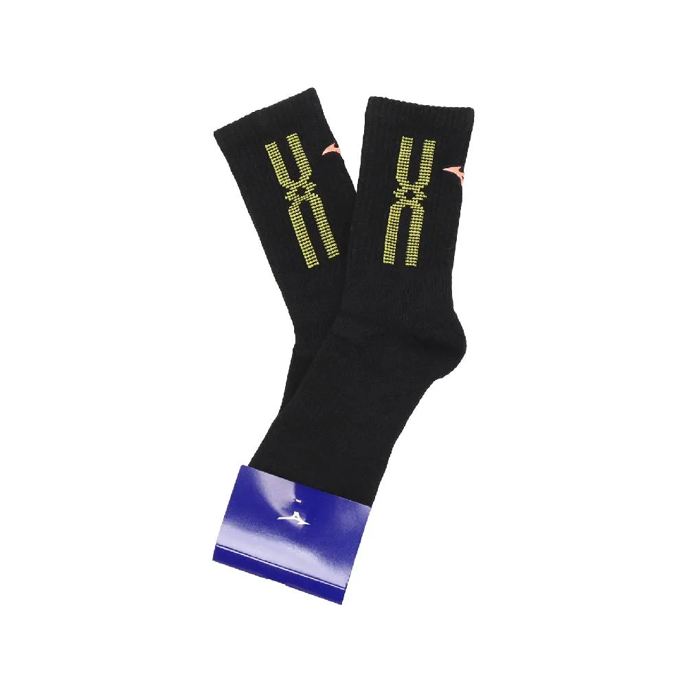 Mizuno 美津濃 襪子 Crew Socks 男款 白 黃 高筒 運動襪 長襪 包覆 單雙入 32TXA608-19 歷史價格詳細信息