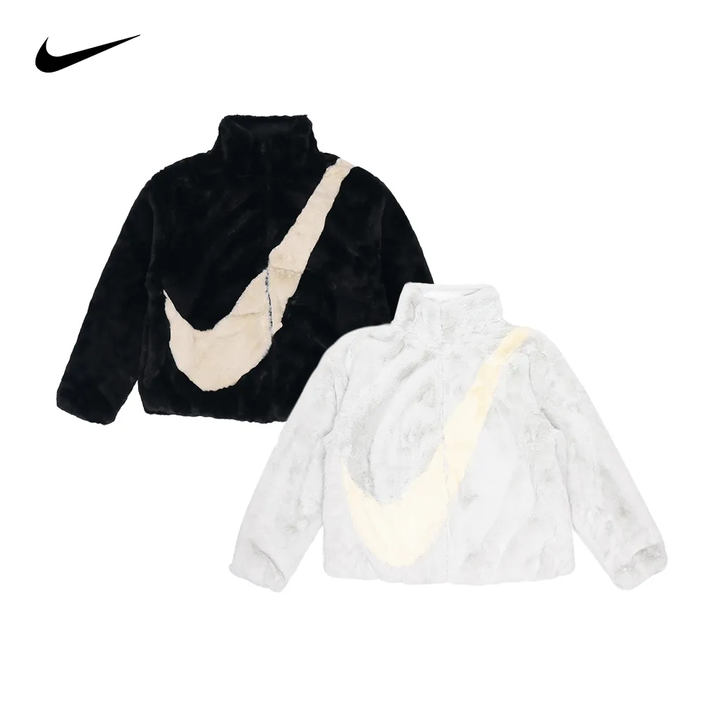 【NIKE】AS W NSW FAUX FUR BOMBEER  女 休閒外套 雙面外套 米白-FB8693133 歷史價格詳細信息