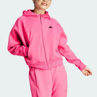 Adidas W Z.N.E. FZ [IN5134] 女 連帽 外套 亞洲版 運動 訓練 休閒 寬鬆 舒適 淺灰 歷史價格詳細信息