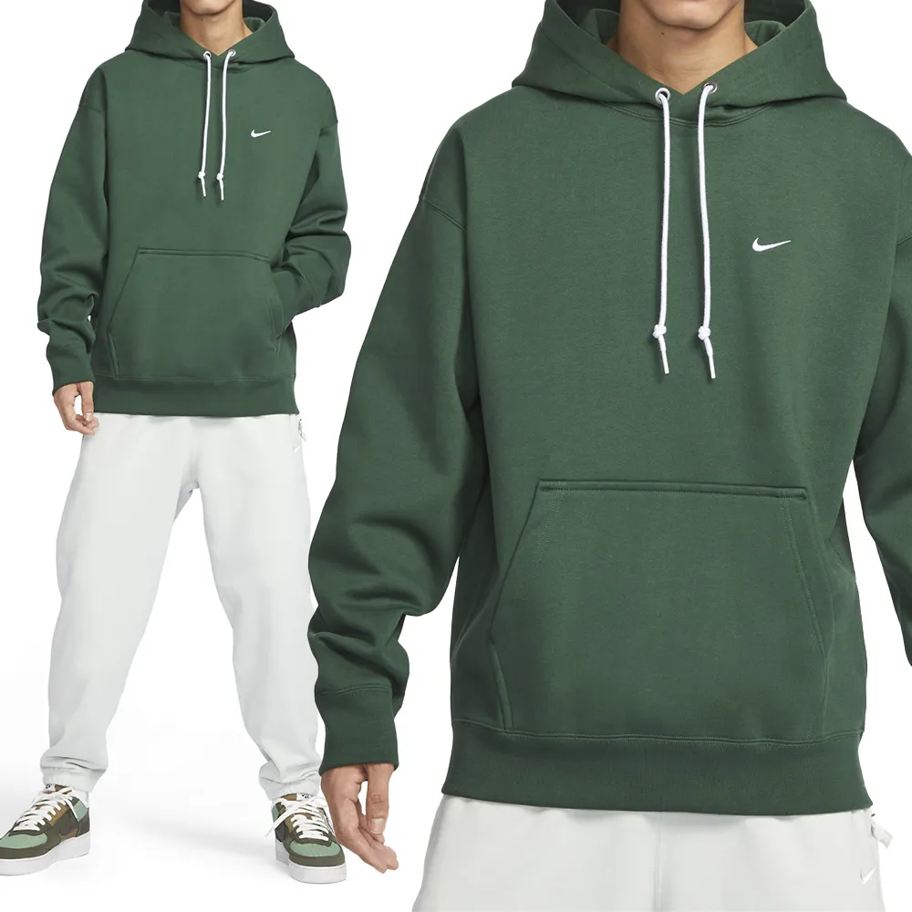 Nike  SOLO SWSH FLC PO HDY 男 軍綠 衍縫 防潑水 休閒 上衣 DX1356-386 歷史價格詳細信息