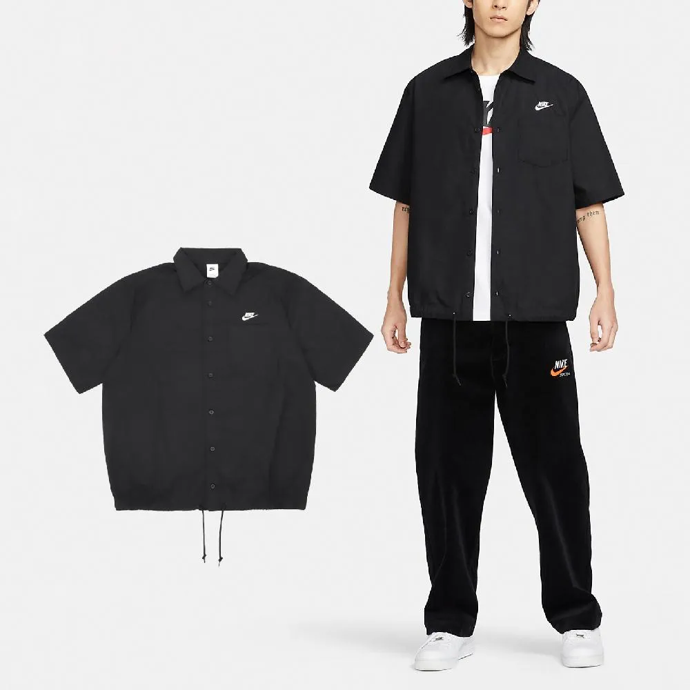 Nike 耐吉 短袖襯衫 Big Swoosh Shirts 男款 象牙白 藍 寬鬆 梭織 大勾勾 襯衫 FN3250-133 歷史價格詳細信息
