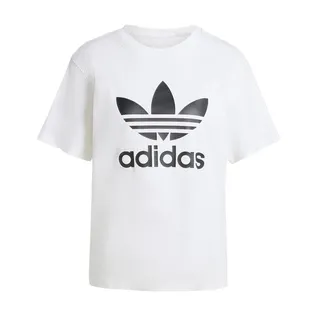 adidas 上衣 女款 短袖上衣 運動 三葉草 亞規 RIB TEE 米白 IJ7804 歷史價格詳細信息