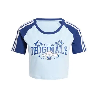 Adidas Baby Tee GRX IX3544 女 短版 短袖 上衣 經典 三葉草 休閒 棉質 修身 藍 歷史價格詳細信息