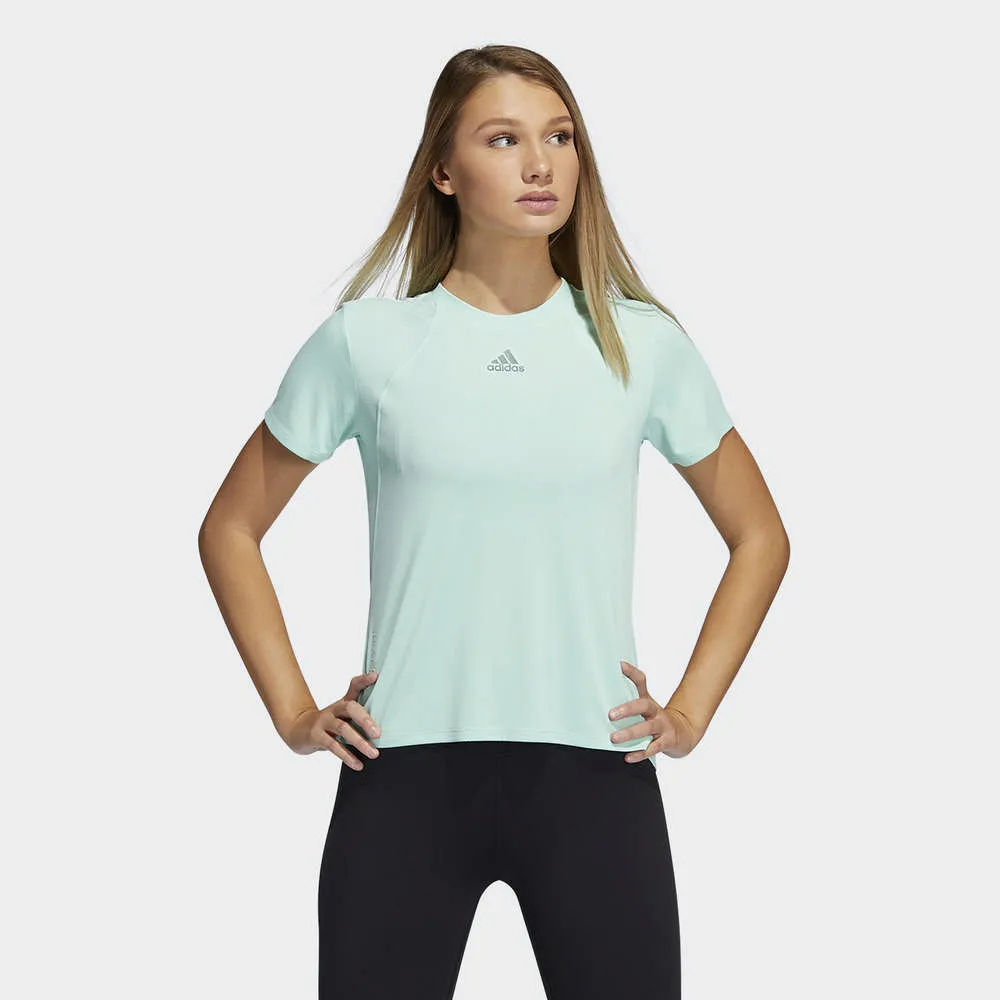 ADIDAS HeatRDY Focus T 女短袖上衣 H20749 綠 歷史價格詳細信息