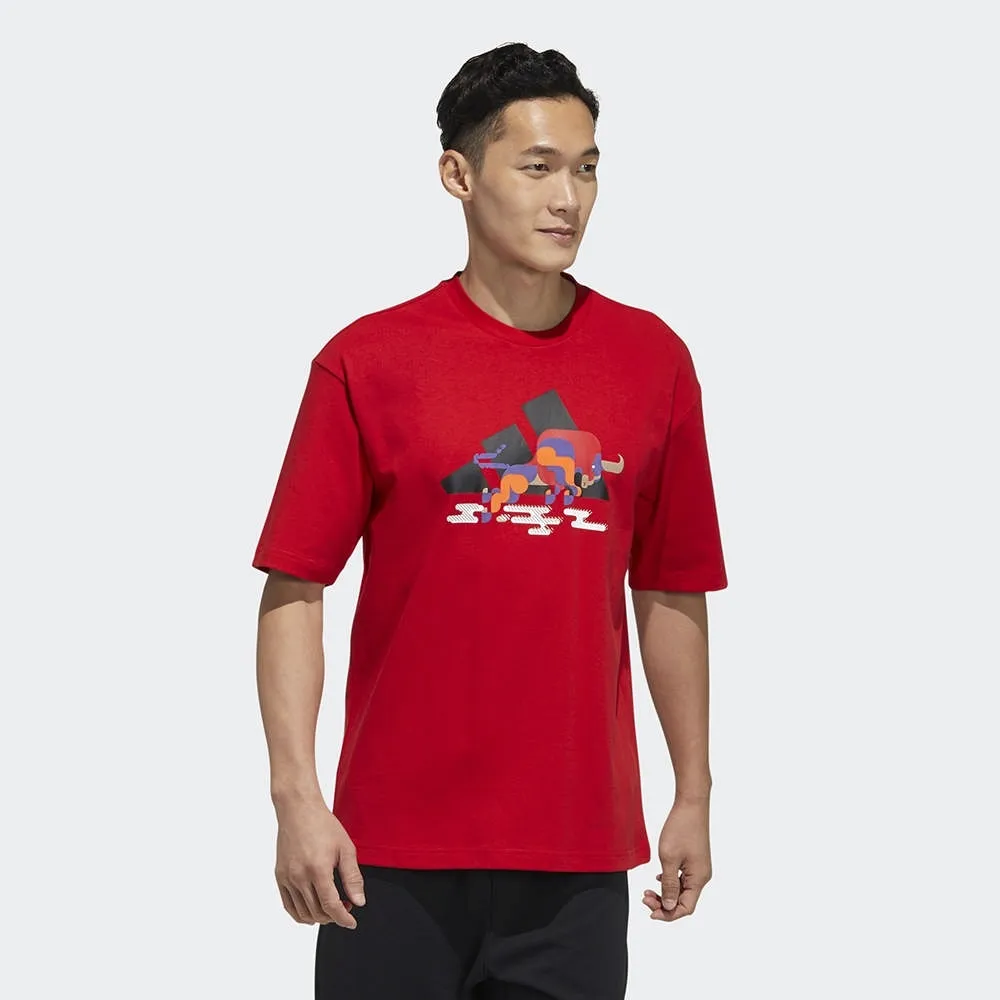 Adidas CNY GFX T 男 黑白 牛年 休閒 短袖 GQ0888 GP1835 歷史價格詳細信息