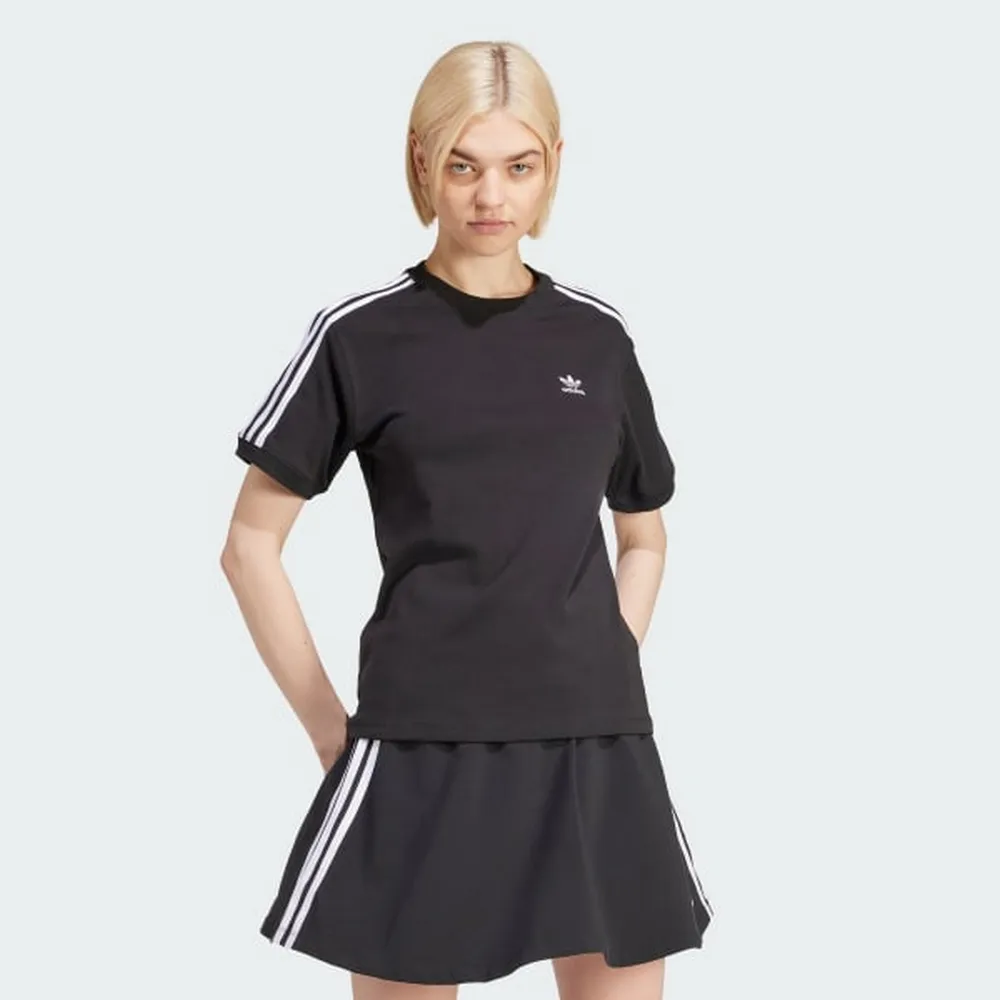 Adidas 3 Stripe Tee IU2420 女 短袖 上衣 T恤 運動 經典 三葉草 休閒 黑白 歷史價格詳細信息