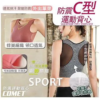 【COMET】無鋼圈網紗美背速乾運動內衣背心(8330) 歷史價格詳細信息