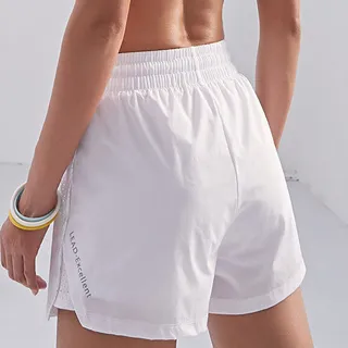 【OLRUN】拉鍊口袋寬腰雙層防走光透氣女運動短褲 黑 歷史價格詳細信息