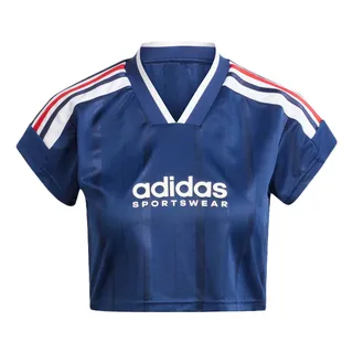 Adidas W TIRO NP CRO T IZ2083 女 短版 短袖 上衣 足球風 V領 休閒 修身 白藍 歷史價格詳細信息