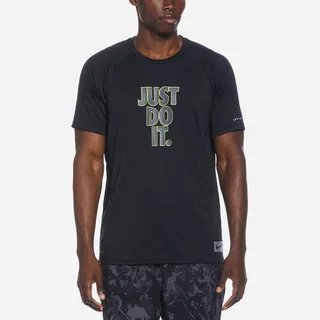 Nike JDI Swoosh [NESSC660-001] 男 短袖 上衣 T恤 抗UV 速乾 運動 海邊 防曬 黑 歷史價格詳細信息