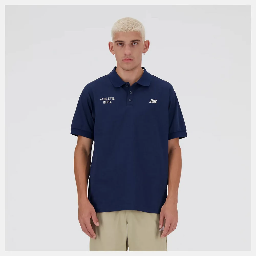 New Balance 男 POLO衫 上衣 短袖 運動 休閒 美規 寬鬆 舒適 藍 MT41513NNY 歷史價格詳細信息