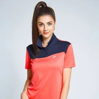 【Londa Polo】雙棉PK吸排女版短袖POLO衫(P237206)螢光桔 歷史價格詳細信息